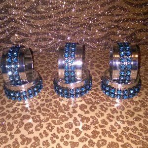 Turquoise/Silver NEW 6pc Napkin rings custom